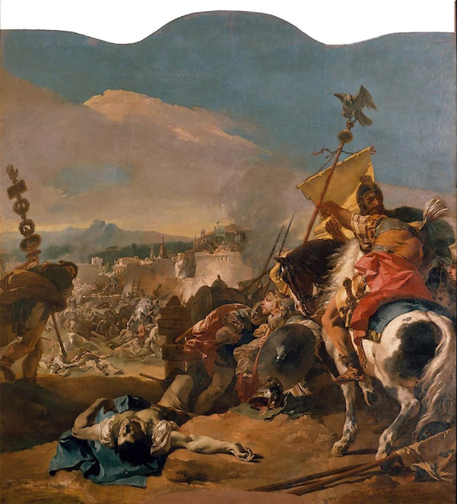 ARTXLXXBN Famous Painting Art Wall Decor Abstract Art Picture la presa di Cartagine Battista Tiepolo Animal Pictures for Home Decor 60x90cm
