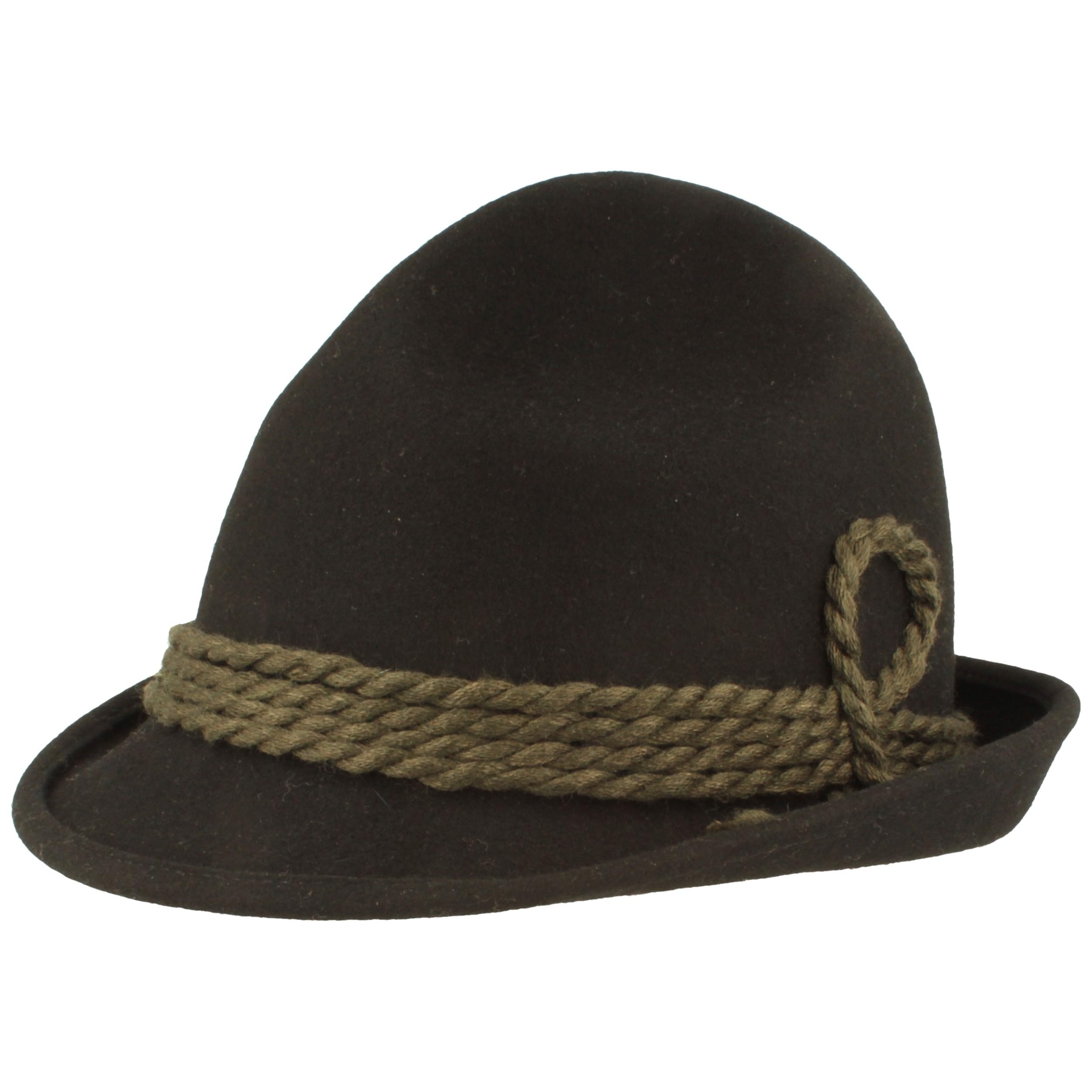 Breiter Sombrero original para hombre, sombrero de fieltro, cabeza puntiaguda, 100% lana, ala estrecha y cordón de lana, tres colores
