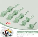 Ensemble de sonnettes réglables 2, 4 en 1 Poids libres avec réglage rapide, chaque 2,2lb/3.3lb/4.4lb/5.5lb Poids des mains pour le gymnastique à domicile & Formation à l'exercice extérieur