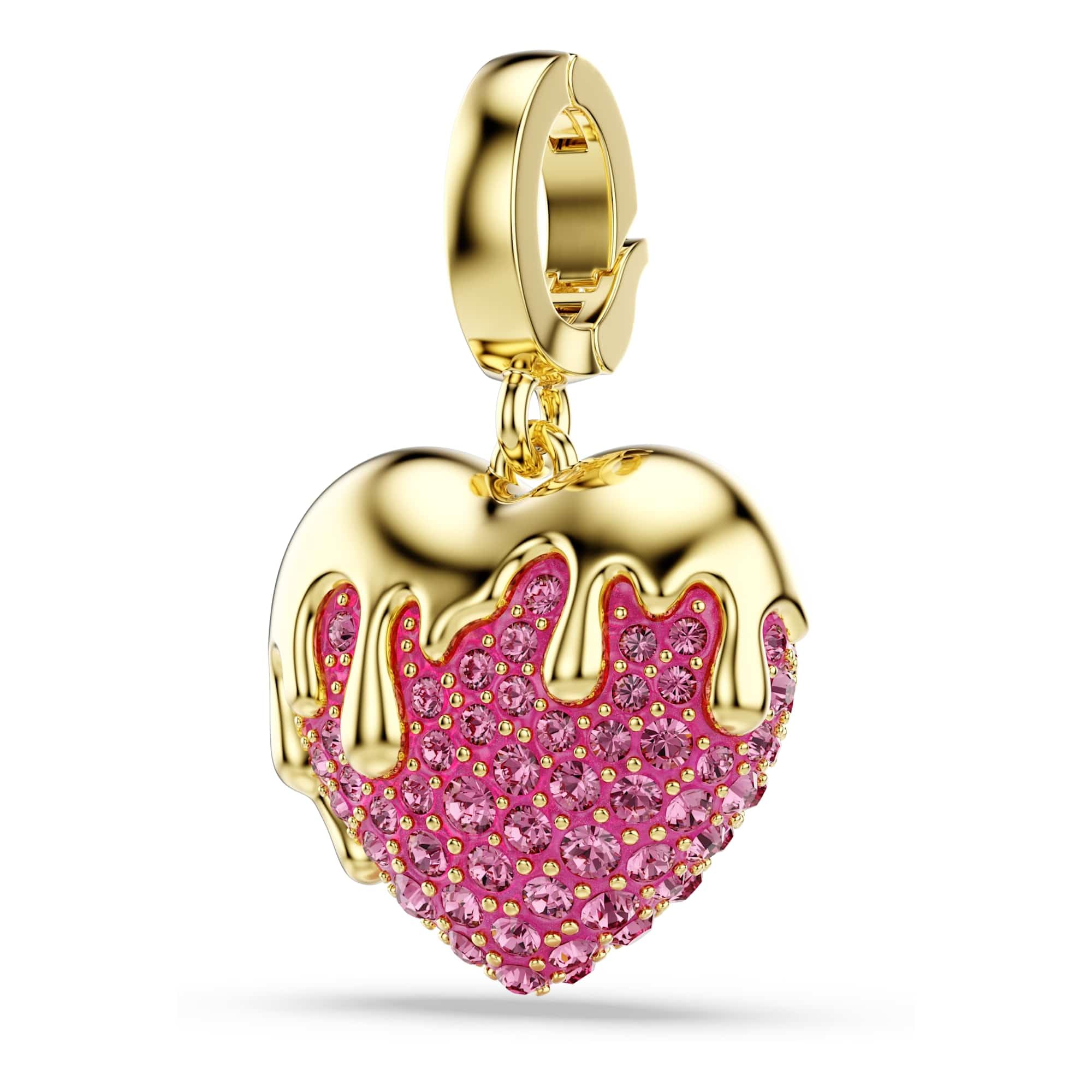 Swarovski Idyllia Kolekcja Bransoletka sztywna, Mieszane szlify, Serce, Różowy, Wykończenie z mieszanego metalu
