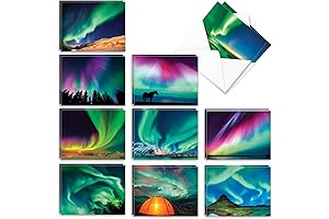 20 Landscape Note Cards Featuring Mesmerizing Aurora Borealis II