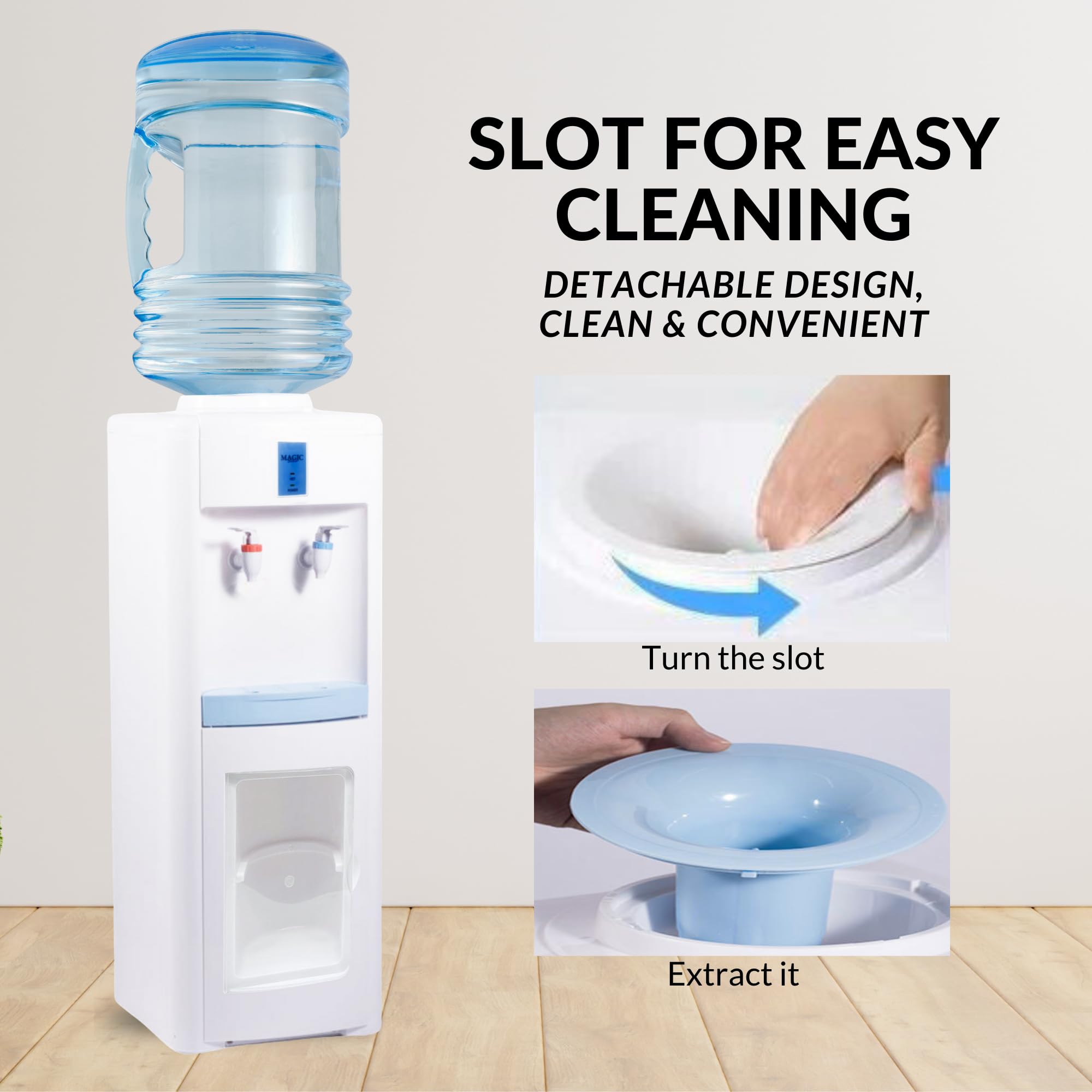 Distributeur d'eau Électrique Froide et Chaude. Fontaine à Eau Silencieuse sur Pied pour Maison, Cuisine, Bureau, Hôtel. (Bouteille d'eau Non Incluse)