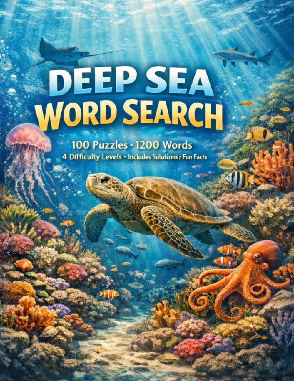Deep Sea Word Search: 100 Ocean Puzzles with Fun Facts for Kids, Teens & Ocean Lovers (Wild Wonders Collection)