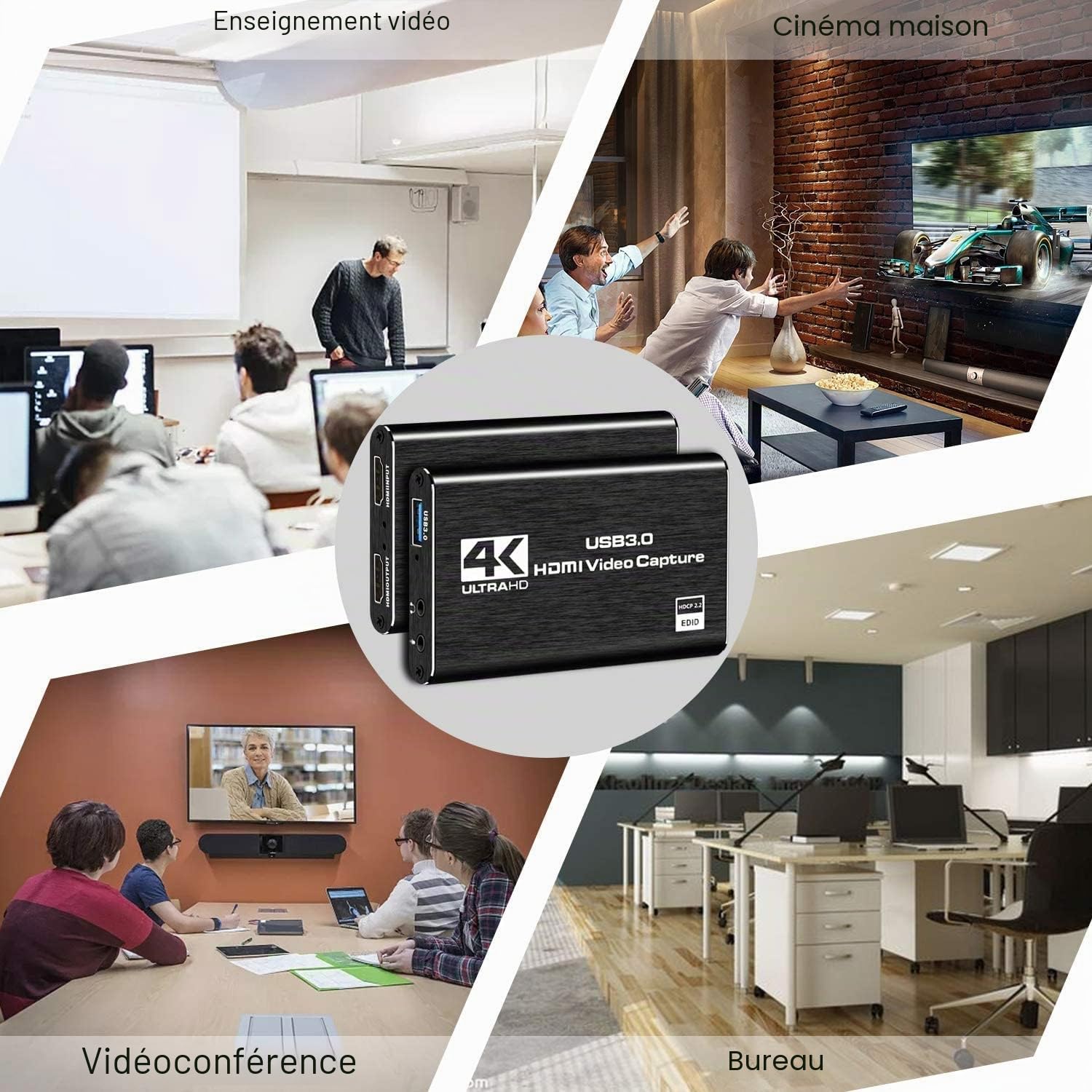 Carte de capture vidéo HDMI Azuxreza pour commutateur, 4K pour le streaming avec USB 3.0 et 2K 30 FPS Game Capture pour Nintendo Switch/PS5/Xbox/PS4/Steam Deck