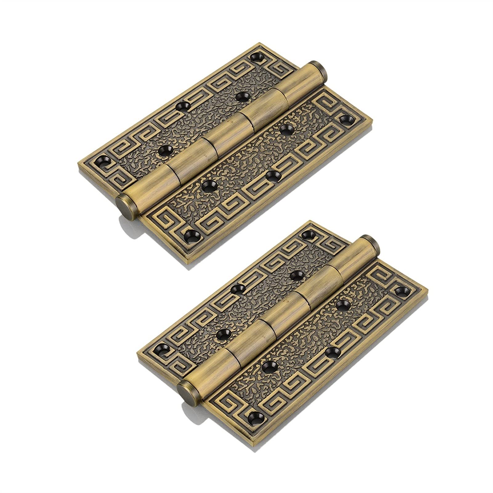 2 pcs,Pure Copper Silent Bearing Door Hinges, Used for Bedroom Doors, Bathroom, Etc(Green Bronze)