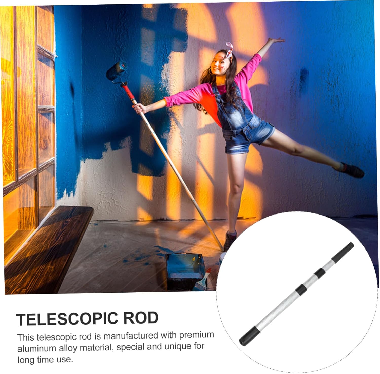 SAFIGLE Telescopic Aluminum Alloy Extension Pole for Painting Dusting and Cleaning Adjustable Length Sturdy and Lightweight for Home Improvement Projects