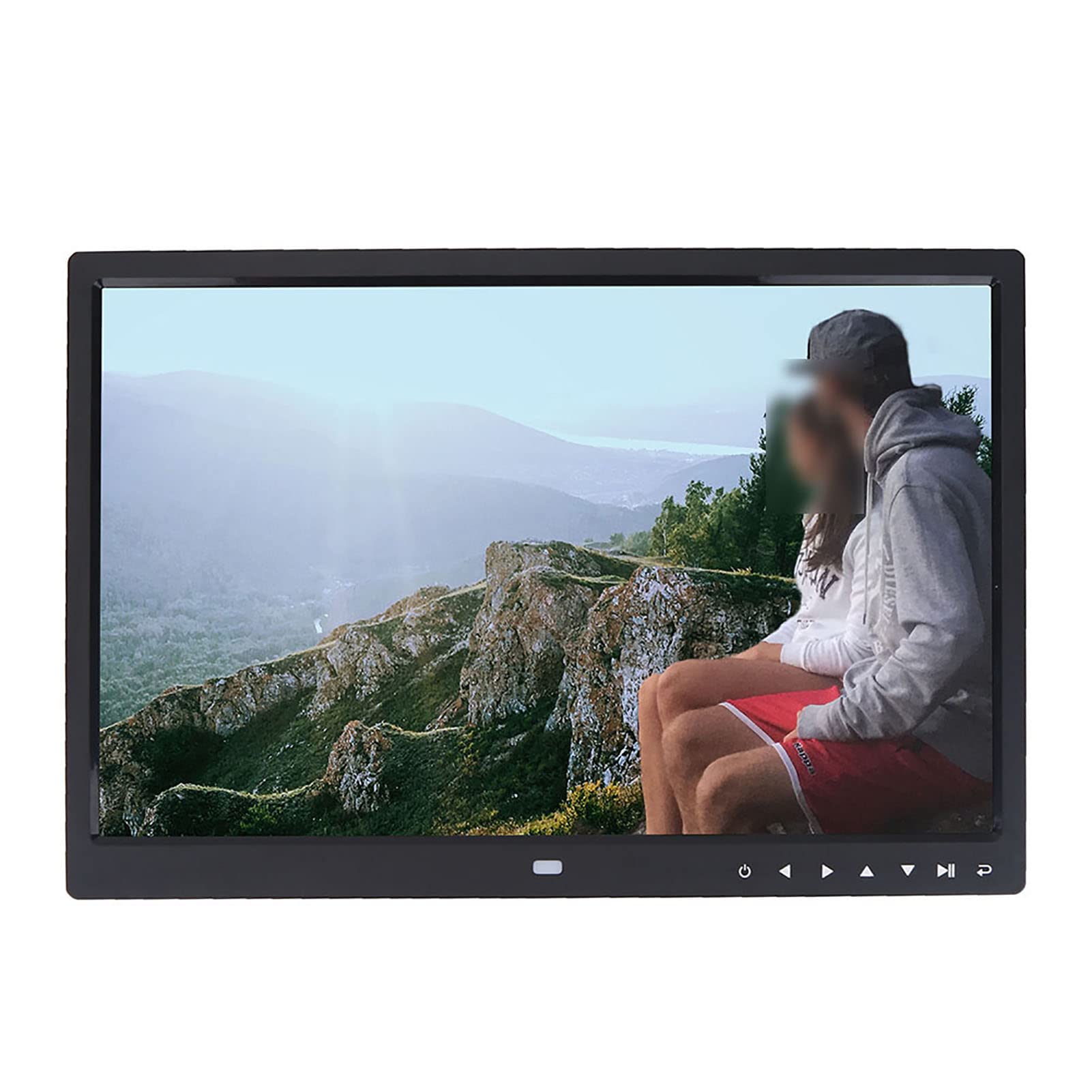 Digital Photo Frame, 15 Inch Digital Photo Frame 1280 * 800 TFT LED Screen with Touch Buttons, MP3 / 4 Movie Player, Alarm Clock (Black)