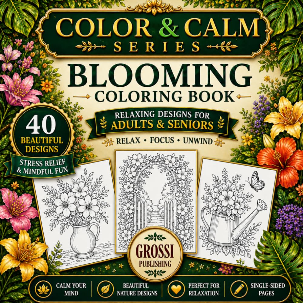 BLOOMING PAGES: An Adult Coloring Book of Beautiful Botanical Gardens and Flowers (COLOR & CALM SERIES)