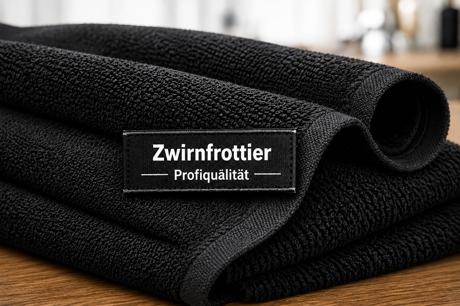 Friseurhandtuch Telo asciugamano professionale da parrucchiere, confezione da 12 pezzi, nero, non stinge, 100% cotone 2, spugna a filo ritorto, 40 x 90 cm