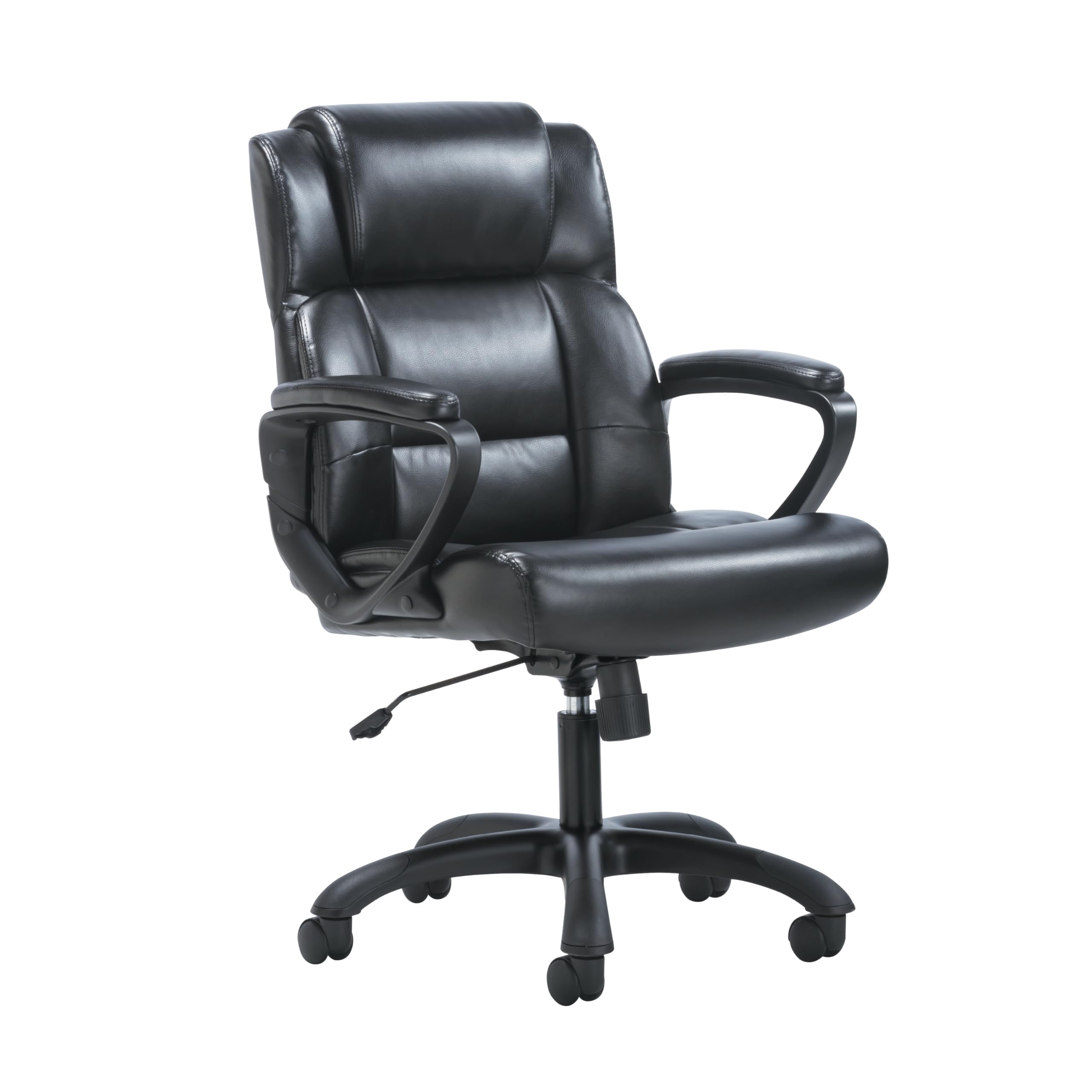 HON Sadie Executive Chair, Leather Ergonomic Office Chair with Adjustable Arms and Back Support, 360 Swivel, Black