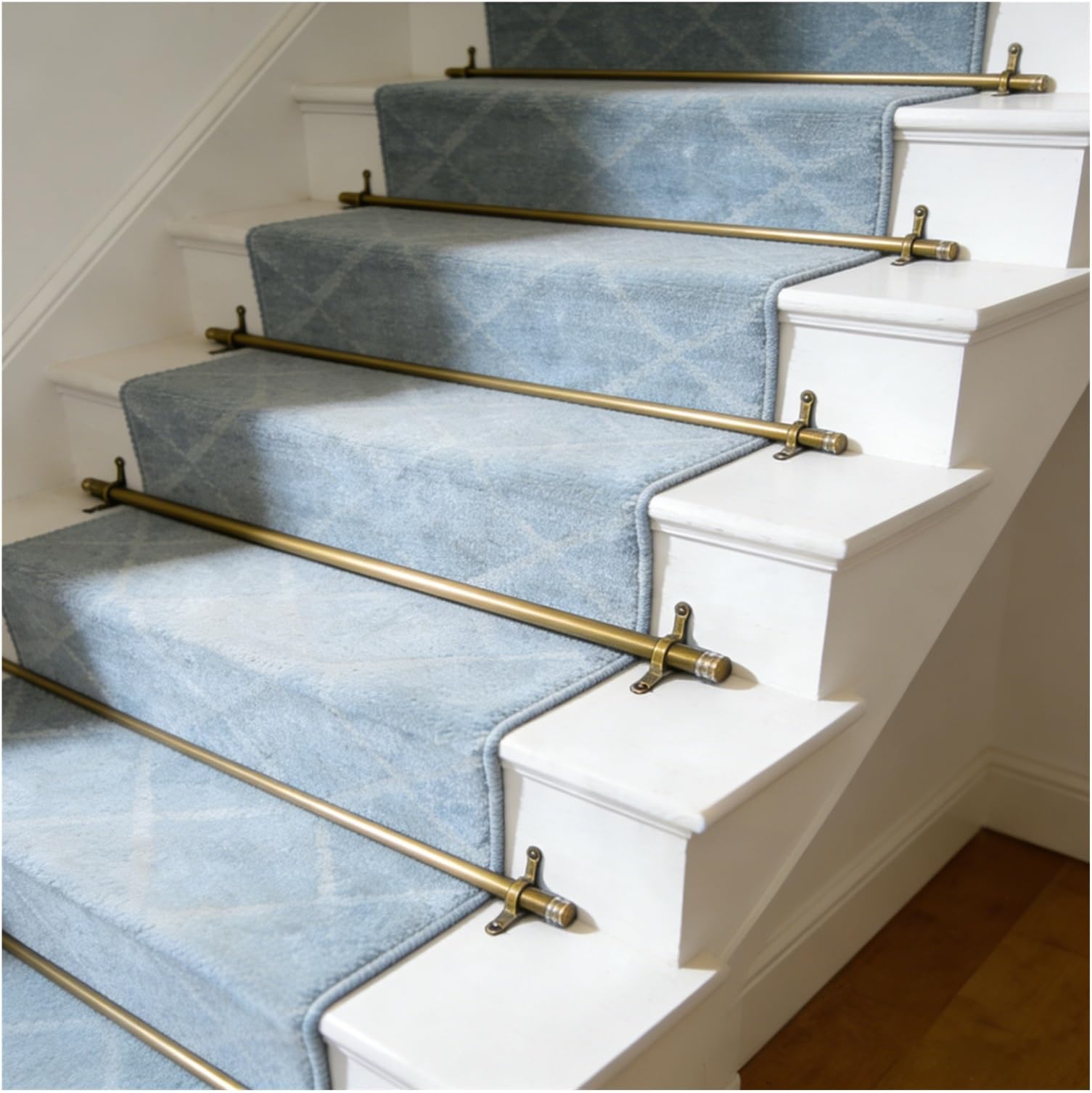 Stair Runner Rods 10 16 Pack Brass Rod Tubes with Bracket Hardware Easy Install for Securing Stair Carpet 42in (107cm) Length Durable & Stylish Solution