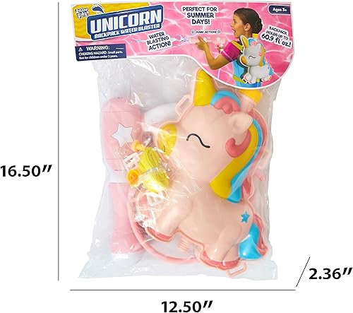 Miniatura 6 de Unicorn Water Blaster - Mochila de unicornio para niños y niñas, juguete de verano para jugar al aire libre, juguetes de piscina, cada mochila tiene