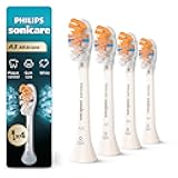 A3 All-in-One - Genuine Replacement Electric Toothbrush Heads, White, 4 Pack One Year Supply, HX9094/65