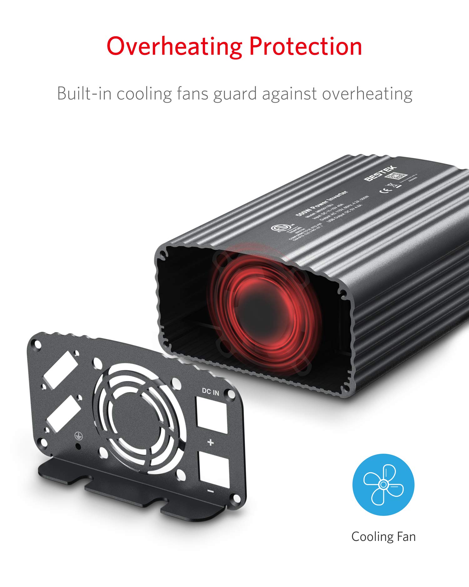 BESTEK Inwerter mocy 500 W