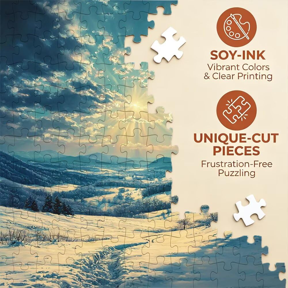 Wiesen Schnee Puzzle 4000 Teile, Klassische Puzzles, Geschicklichkeitsspiel Puzzle für Erwachsene, Puzzlespiele für Die Ganze Familie, Mit Schöner Verpackung, Dekoration Puzzles DX0YL3-138