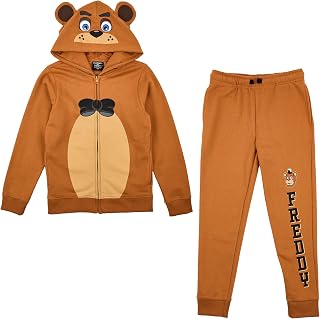 Bioworld Five Nights At Freddy's Freddy Fazbear Boy's 2-Pack Cosplay Zip Front Hoodie & Joggers Set