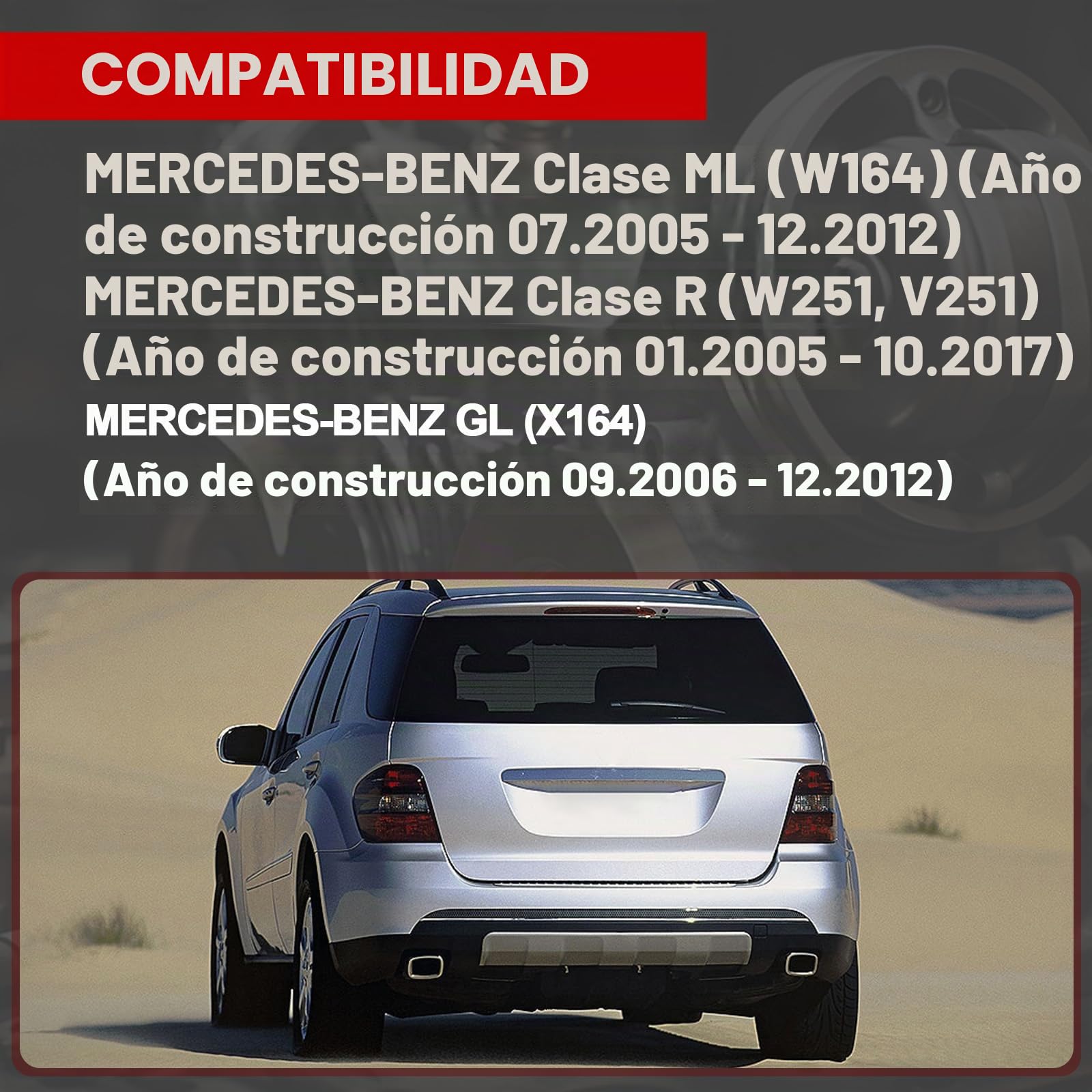 Cerradura de portón trasero compatible con Mercedes Clase ML W164 Clase R W251 V251 GL X164 Candado para maletero OE# 1647400335 1647400735 1647400300 1647400435 1647400035