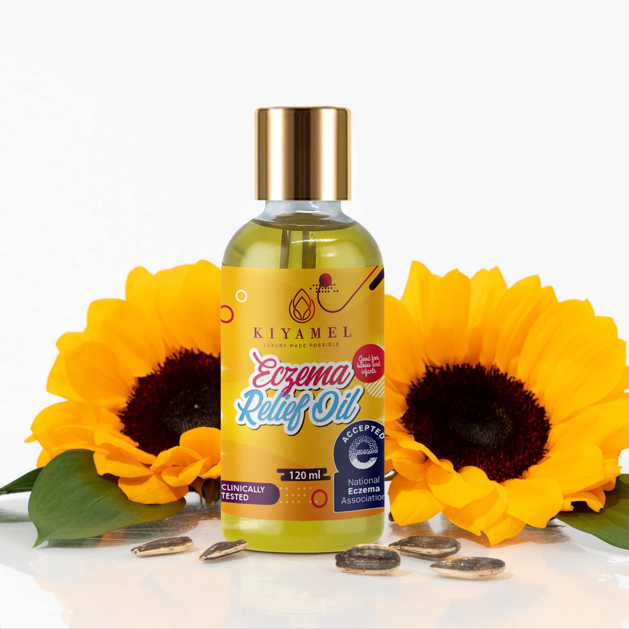 KIYAMEL Moisturizing Eczema Relief Essential Baby Oil with Hemp Seed Oil for Dry Itchy Skin Soothing Moisturizer with Vitamin E and Chamomile Revitalizing Hydration for Babies