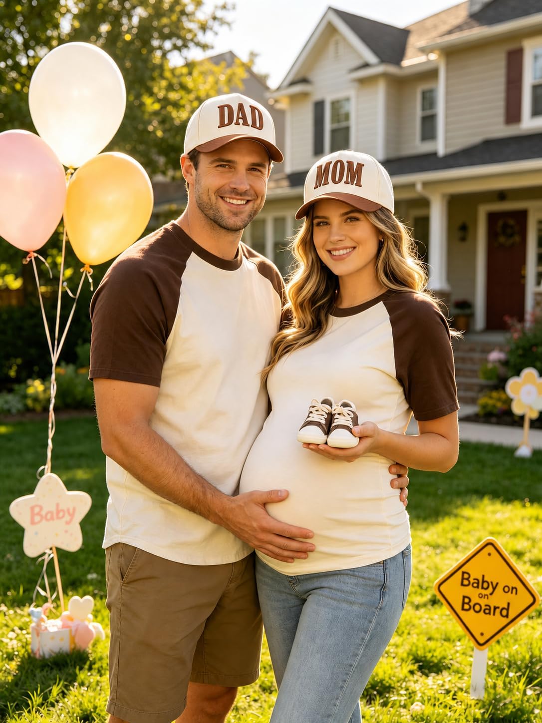 Mom and Dad Matching Trucker Hats, New Parents Gifts for Couples