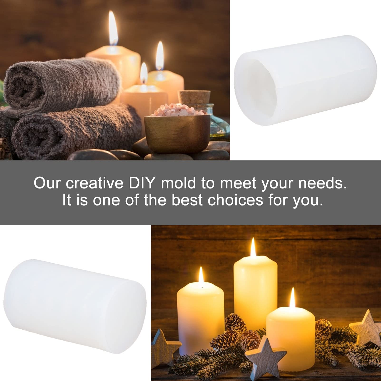 EXCEART Stampo Cilindrico in Silicone per Candele Profumate Stampi per Candele Artigianali Fai da Te Stampo in Silicone Riutilizzabile