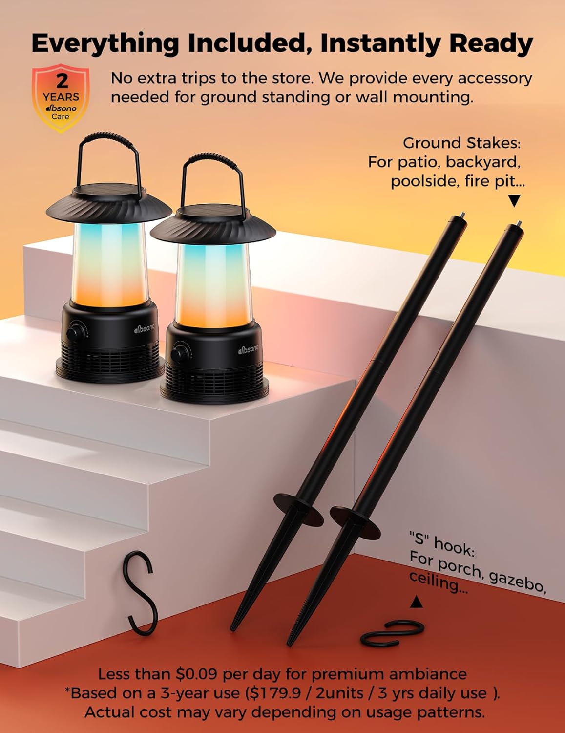 Outdoor Speakers House Warming Gifts New Home: 30W Bluetooth Speakers (2-Pack) with 360° LED Light&Solar Charge|Multi-Sync up to 100 Speakers|IPX7 Waterproof|20H Playtime|Lanterns for Patio/Pool/Party 8 71Q+LSCuubL. AC SL1500