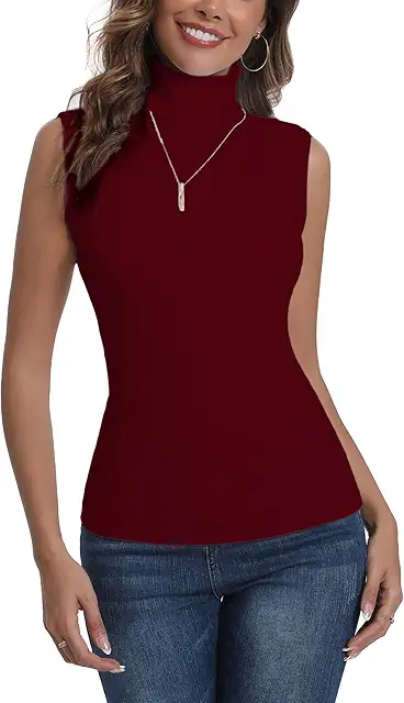 Damtröja med krage: Bomullsskofta utan ärmar för höst/vinter