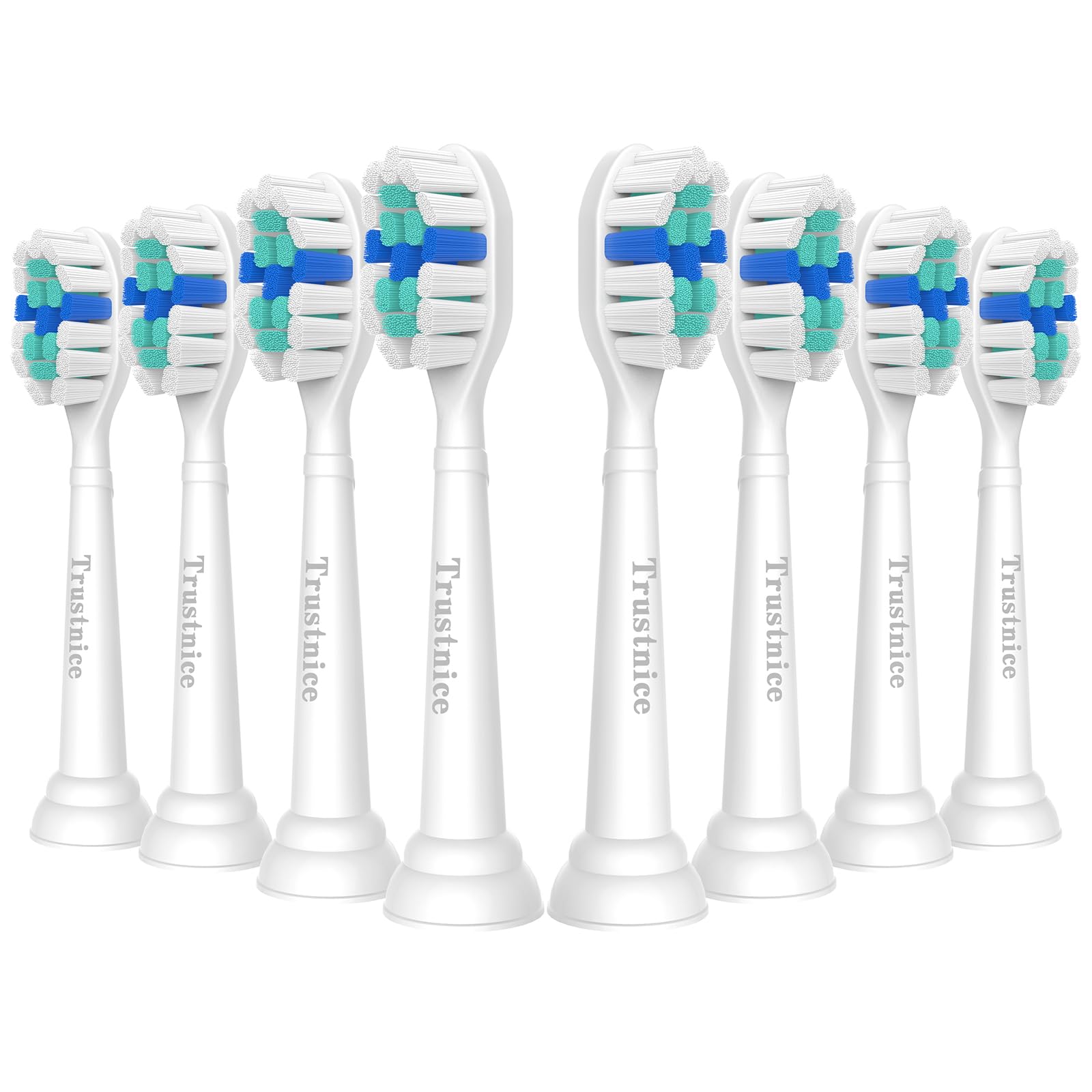 Trustnice Cepillos de repuesto para Philips Sonicare – Cabezal de cepillo Compatible con Sonicare Snap-on elektrischen Zahnbürstenmodellen, 8er-Pack (Blanco, 8 unidad)