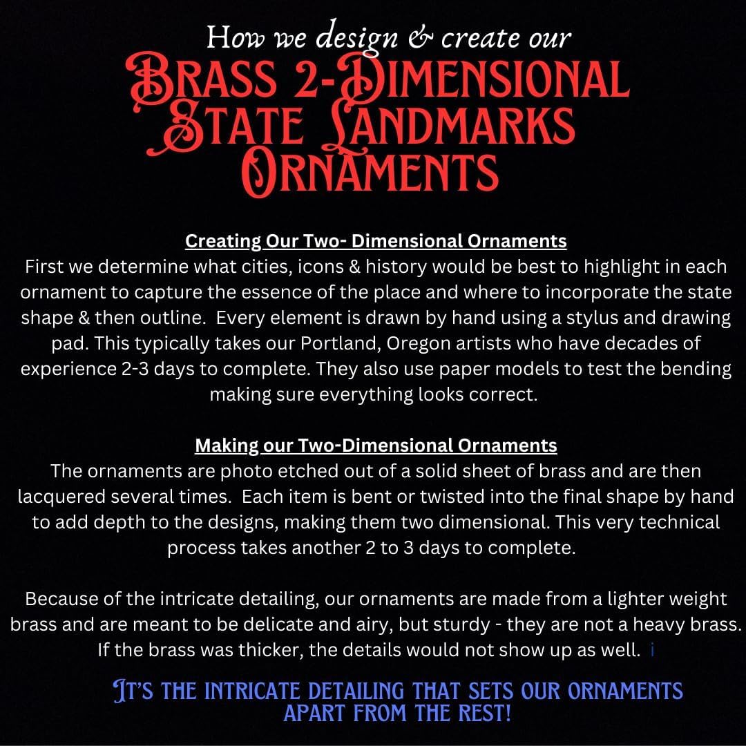 New Jersey State Brass Christmas Ornament Gift - Image 3