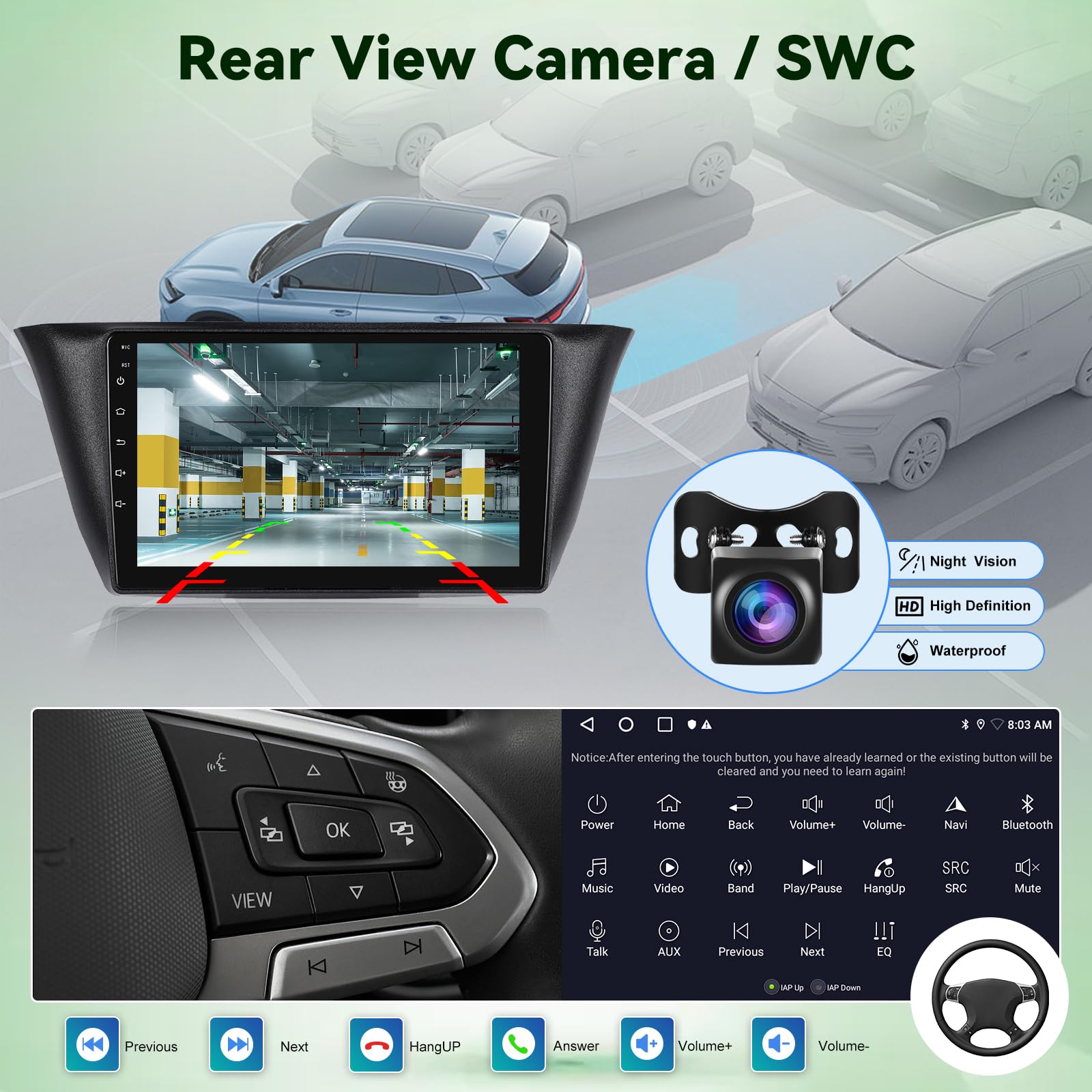 Autoradio Android 2G+64G pour IVECO Daily 2014-2021, Wireless Carplay & Android Auto Radio à Écran Tactile 9 Pouces avec WiFi/GPS/Bluetooth/EQ/FM RDS Radio+Caméra de Recul +Mic