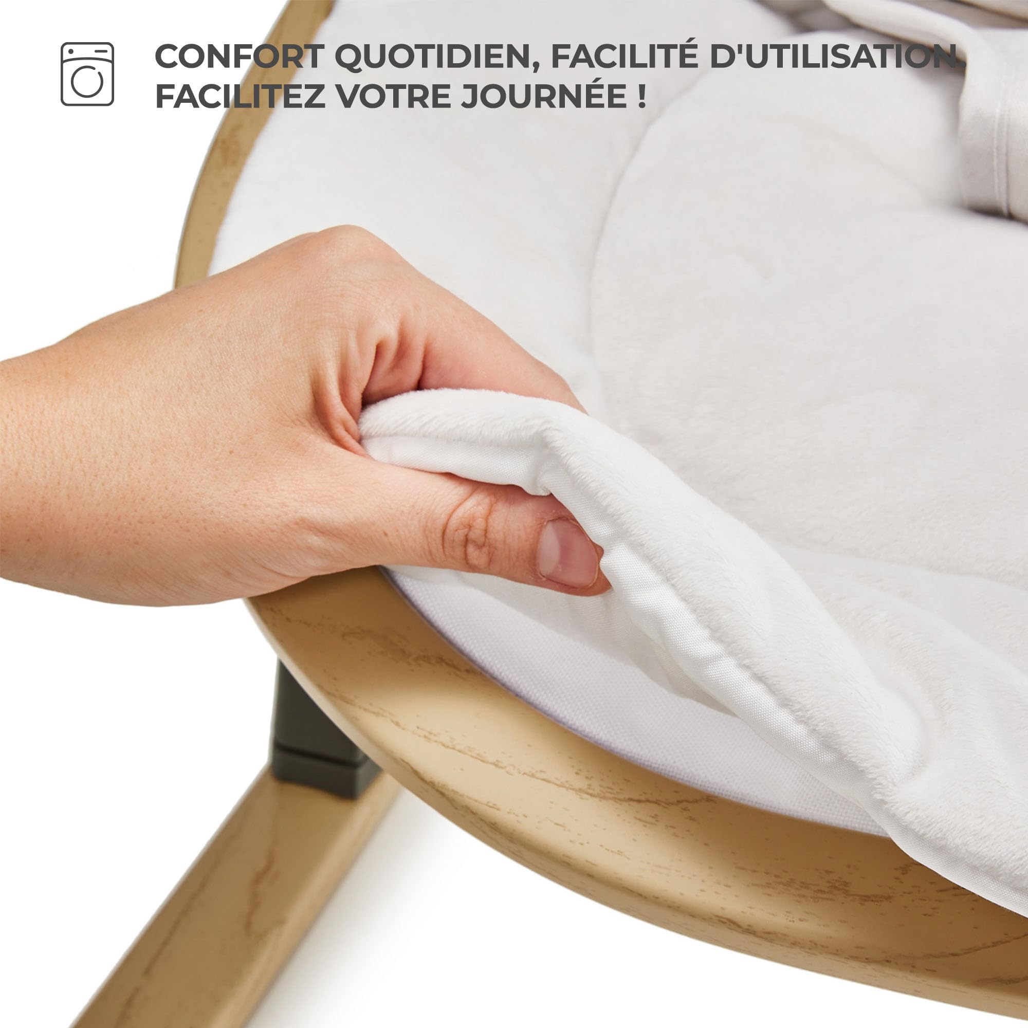 Kinderkraft ELSU Transat Bébé 2en1 evolutif, 0-9kg, Balancelle dès la naissance, Moustiquaire, Avec 2 jouets, Légère et pliable, Harnais de Sécurité, Gris
