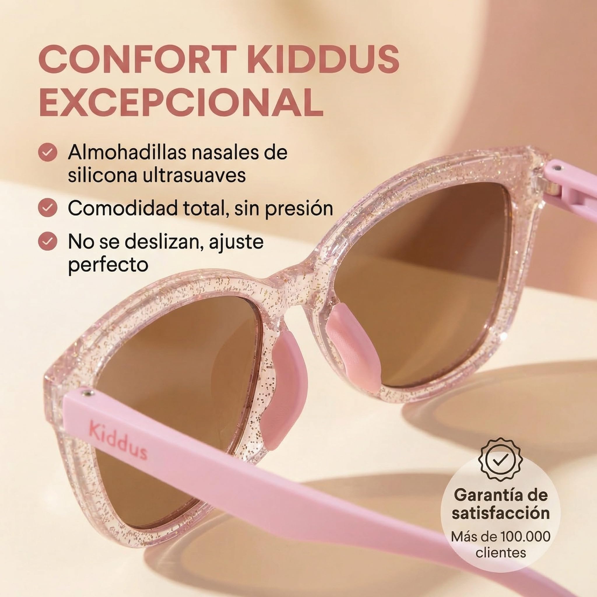 Kiddus Gafas de Sol Niña 4-8 Años Polarizadas UV400 CAT3 TR90 Flexible CE ISO REACH