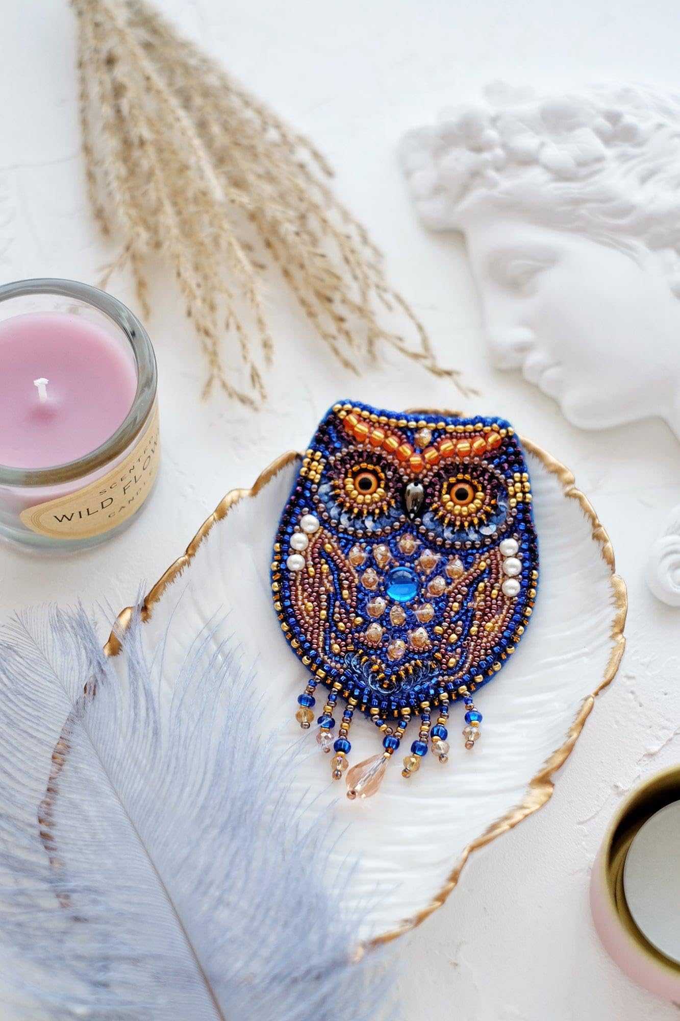 Wizardi Owl Beading Decoration - Ad-045 Abris Art