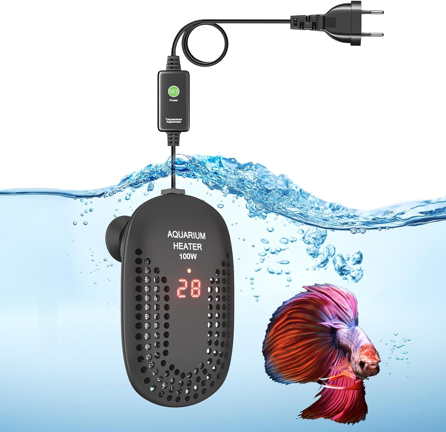 Bonlux Chauffage D'aquarium avec Thermostat, 100W Chauffe Eau — free download