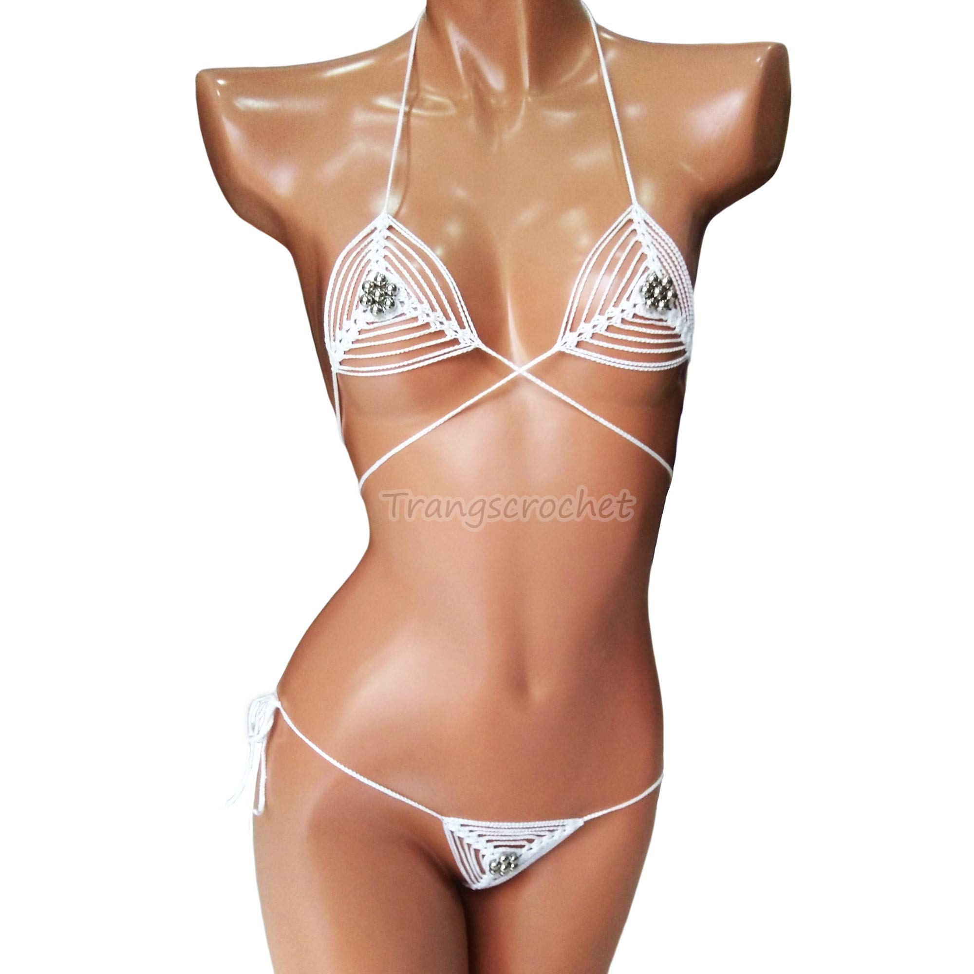 Buy Crochet extreme micro gstring bikini See through bikini for women