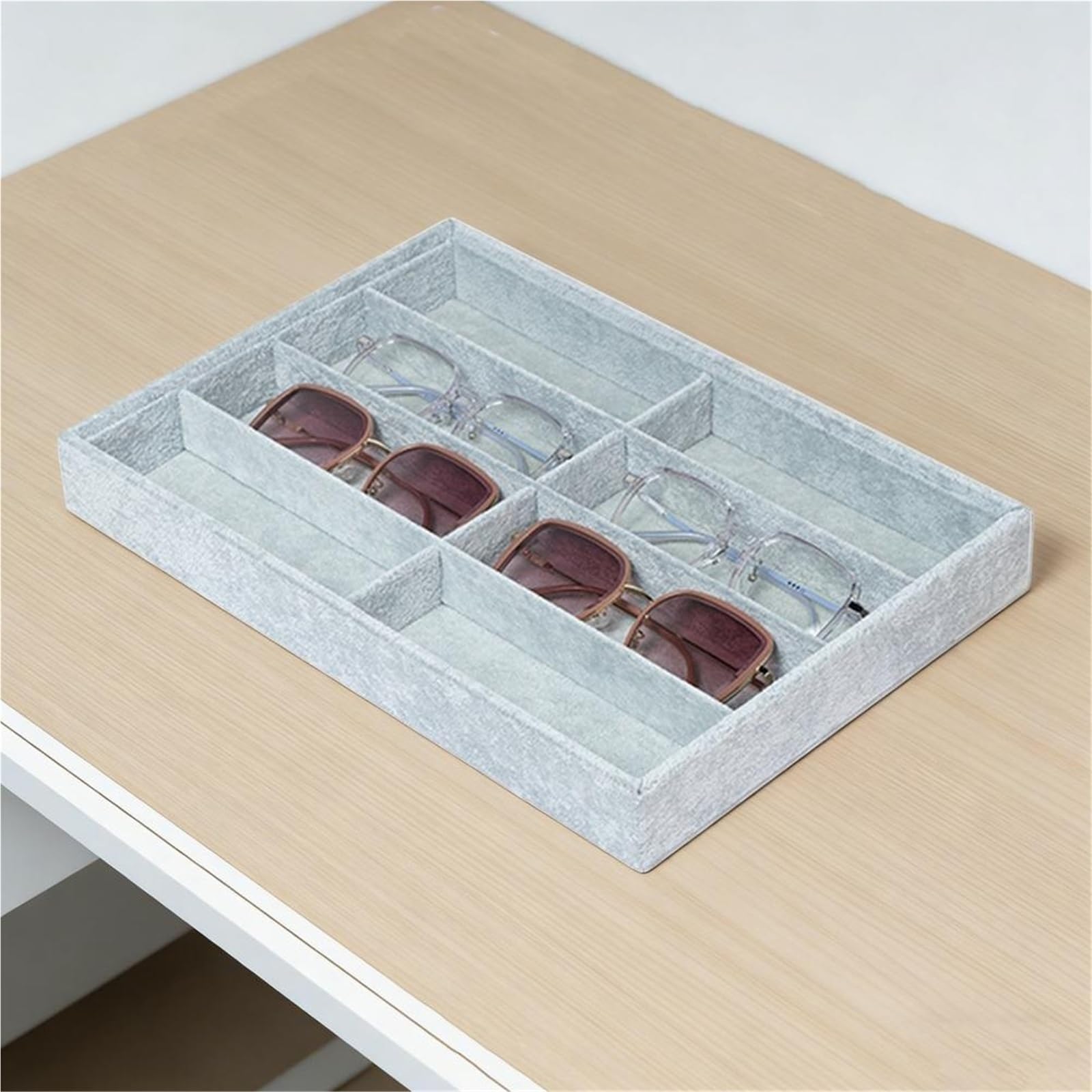 1Pcs Sonnenbrille Organizer Fach Samt Gläser Halter Lagerung Box Stapelbar Männer Frauen Brillen Uhren Schmuck Display Fall Für Brillen