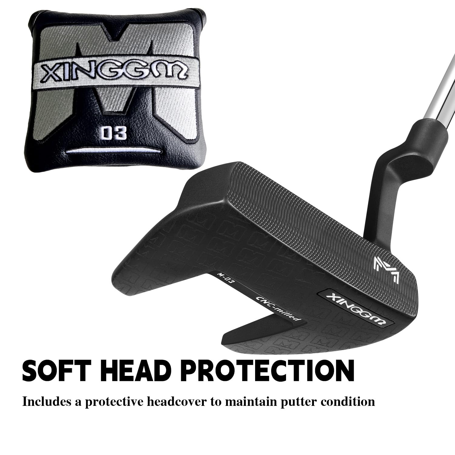 CNC Golf Putter for Men Right Handed,Blade/Mallet Putters,Golf Head Cover Included-34 Inches