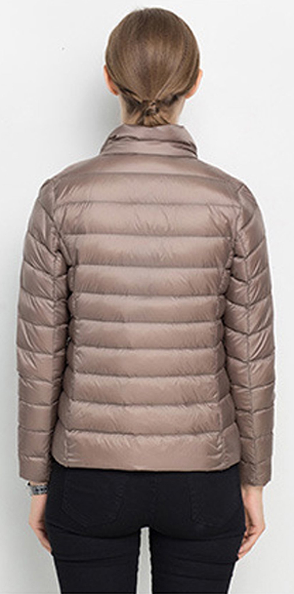 Santimon Donna Giacche Corto Piumino Cappotto Ultraleggeri Trapuntato Packable Inverno Giacca Cachi X-Large