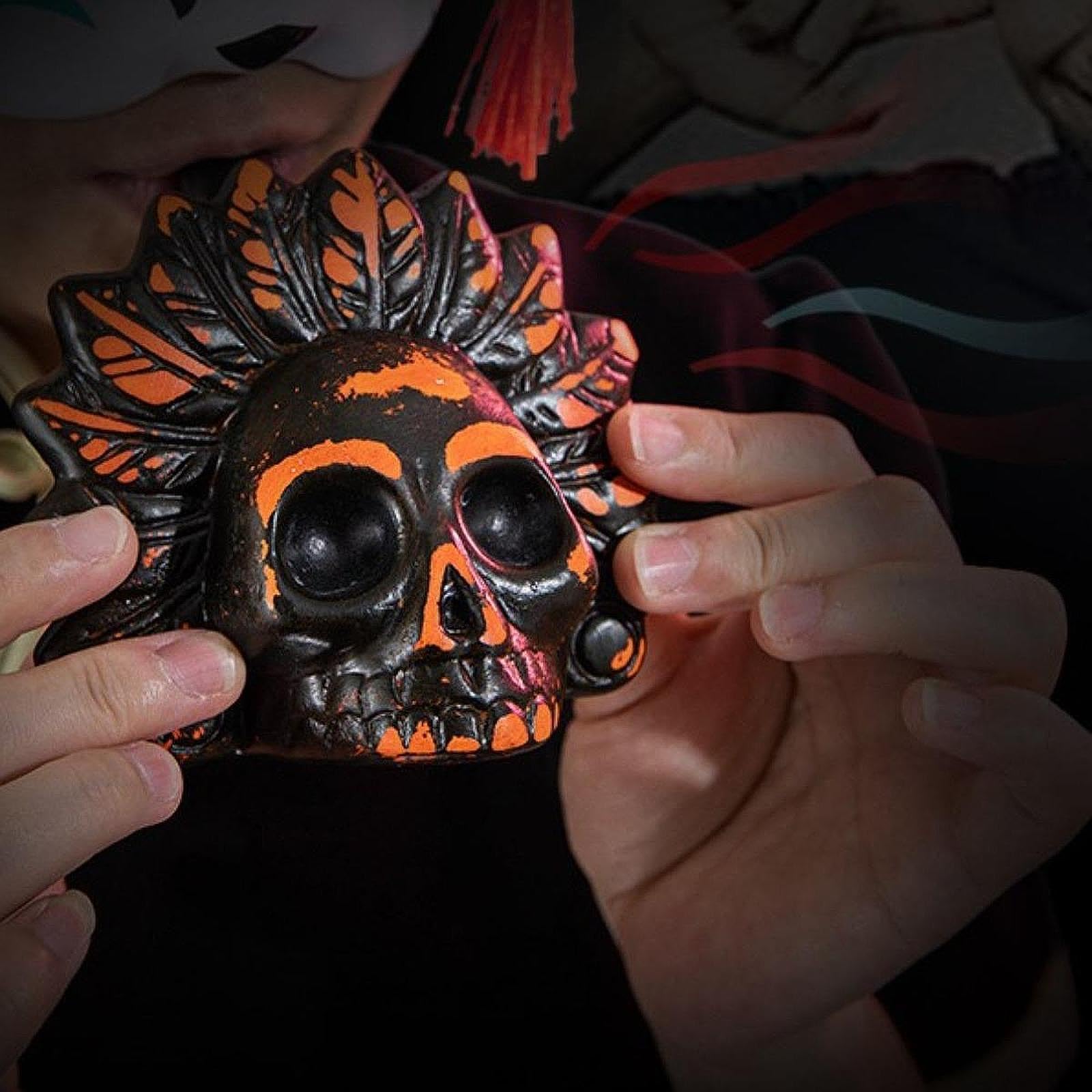 CALANDIS™ Aztec Whistle Crafts Halloween Horror Toy for Halloween Party Holidays Black Orange | Safety Whistles | Emergency Gear | & Hiking | Outdoor Sports-image-26