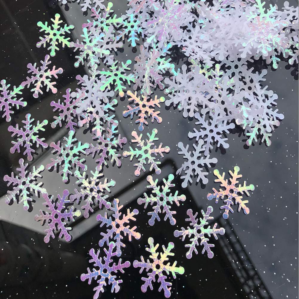 Amazon.com: CCINEE 800pcs Glitter Snowflake Confetti White Decorative ...