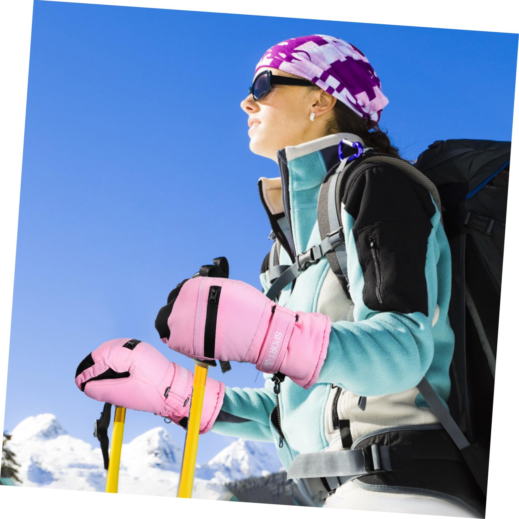 Mipcase Guantes Térmicos para Mujer Impermeables y Cálidos Mitones Táctiles Resistentes al Agua para Invierno Senderismo Paseos con Perros y Actividades Talla S Rosa