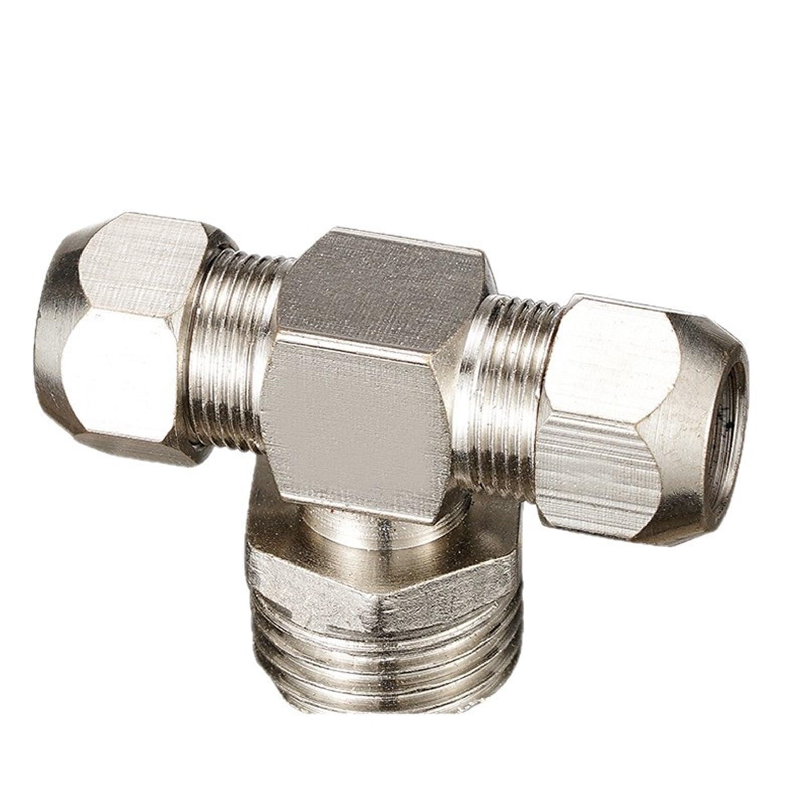 Te de laton de doble biconica con acabado de alta precision para fontaneria industrial
