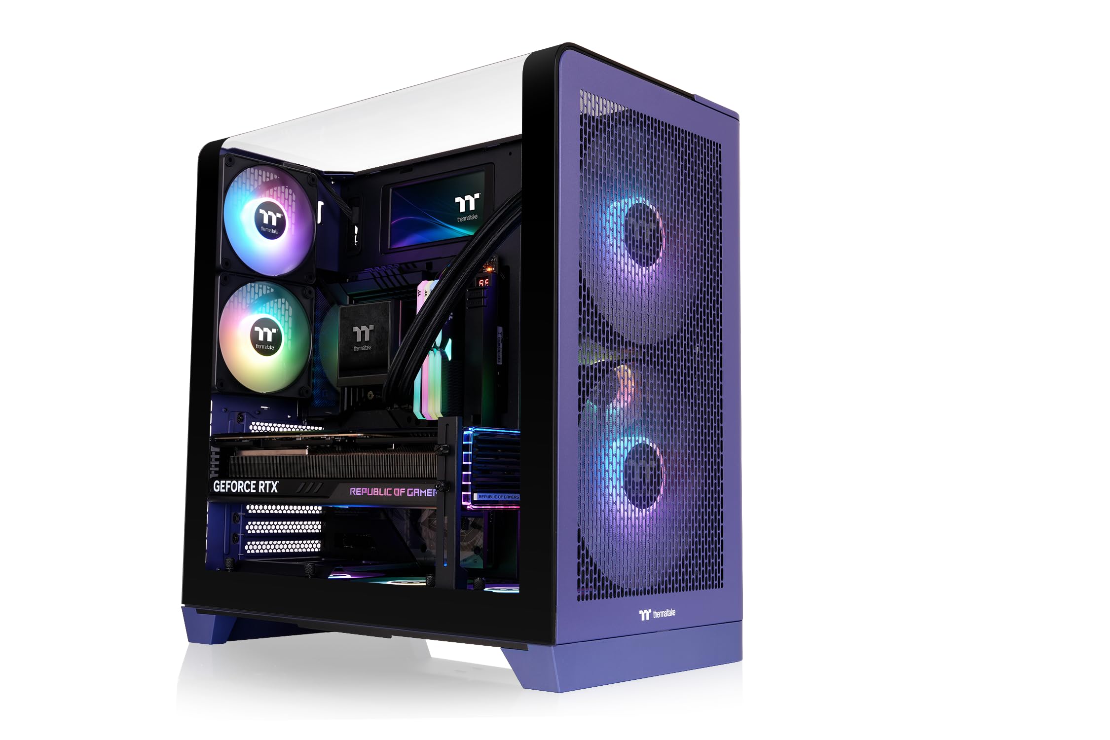 Photo 1 of Thermaltake View 390 Air; Mid Tower; 2x120mm CT Fans Included; 360mm Radiator Support; 420mm GPU Clearance; Hidden Connector Support; Rotatable PCIe Slots; Future Dusk; CA-11F-00MNWN-00