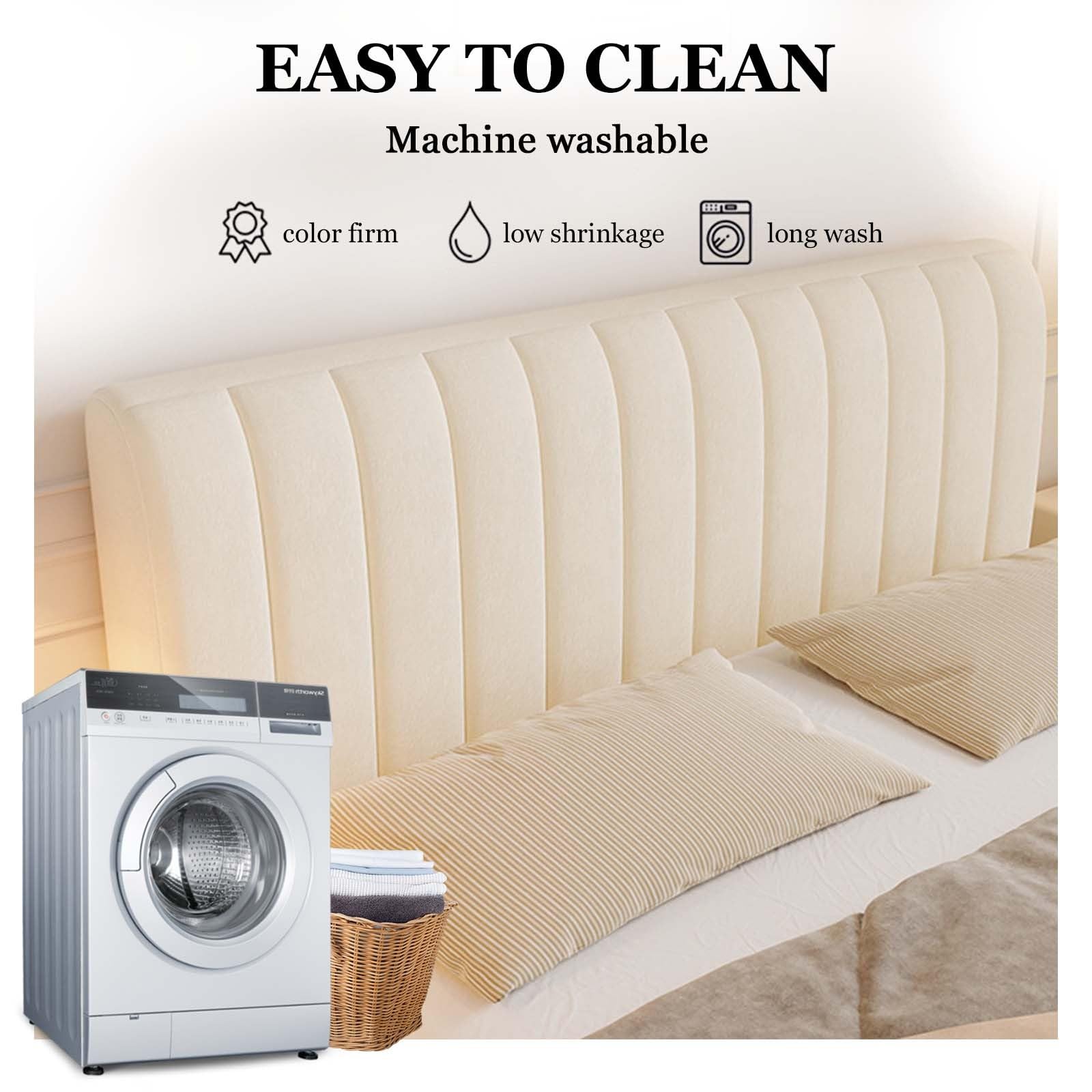 Fundas Cabeceros Cama - Fodera elastica lavabile per testiera, per letti da 150/160 cm, rimovibile, colore: bianco, 2,2 m
