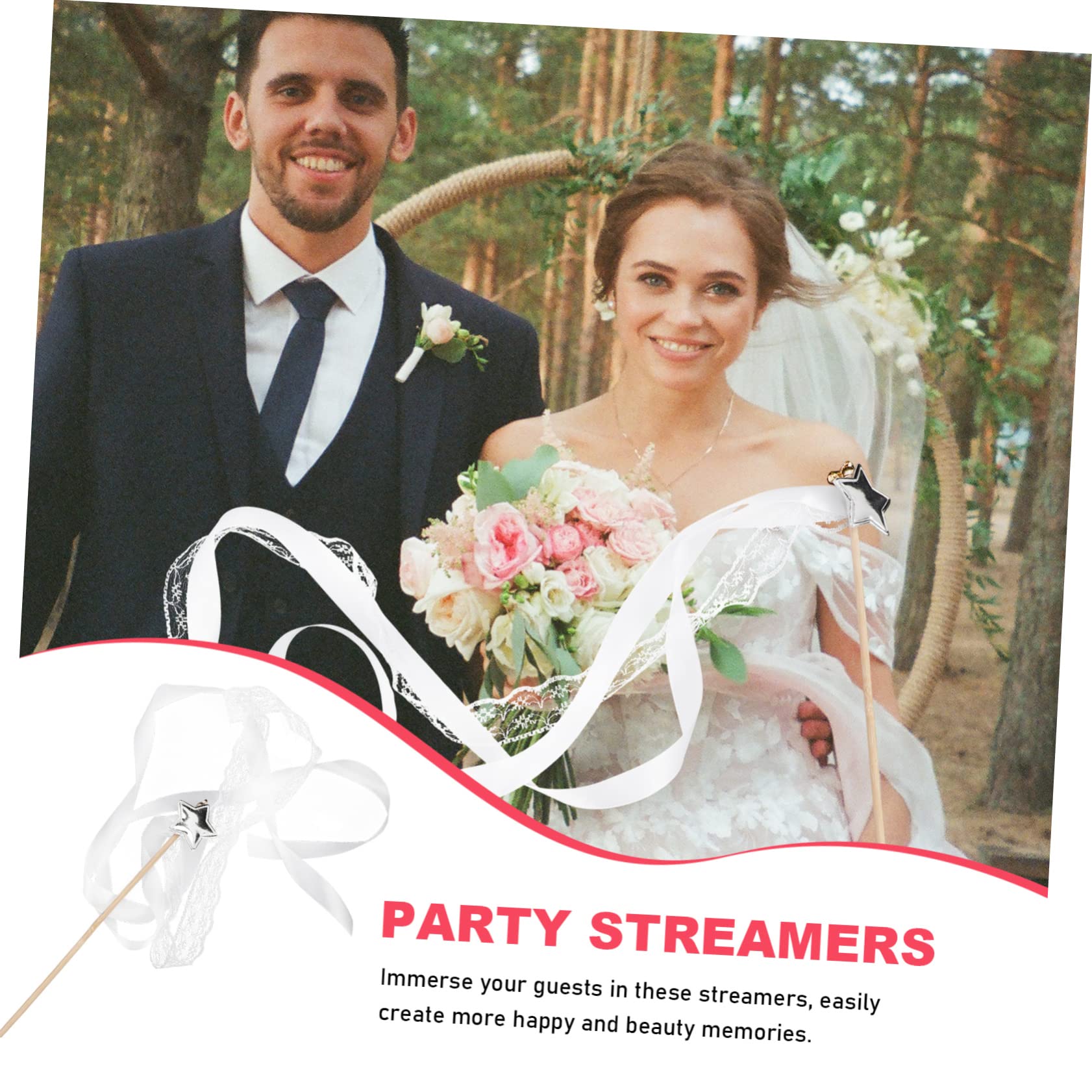 ifundom 40pezzi Bacchette Magiche Con Nastro Per Decorazioni Di Matrimonio Compleanni e Feste Atmosfera e Creativa