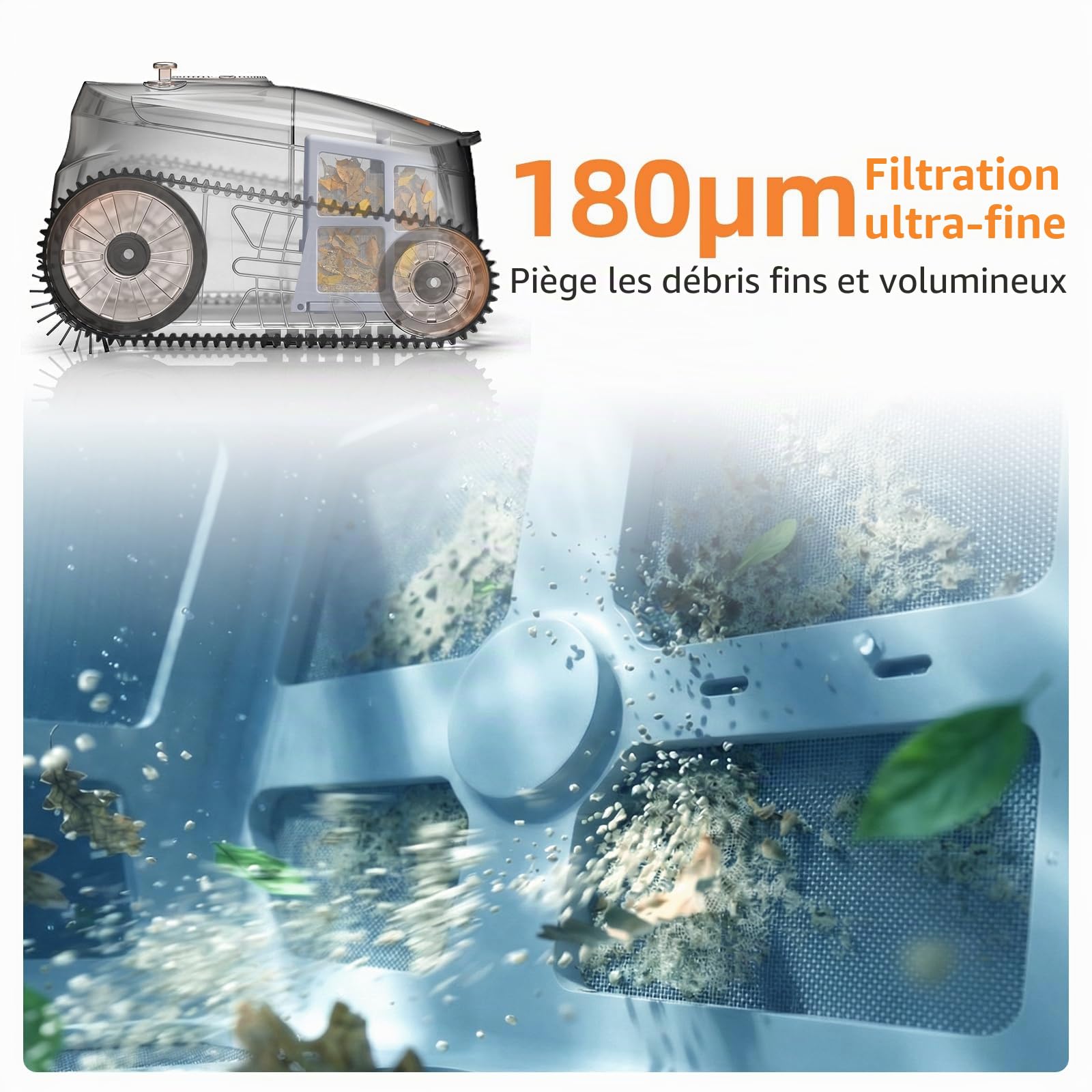 (2026 Upgraded) CoasTeering Robot Piscine Sans Fil pour Fond et Parois – 3 moteurs brushless, 21 m³/h, 180 min d’autonomie, navigation intelligente, aspirateur piscine pour ligne d’eau et piscines jus