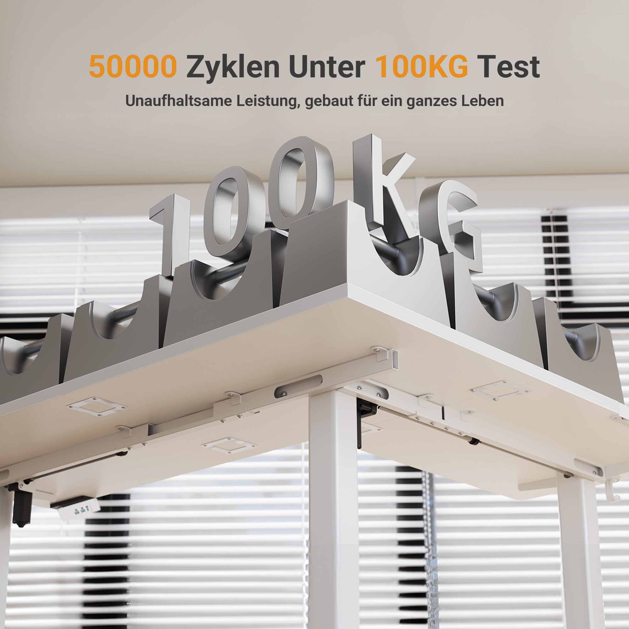 Claiks Eckschreibtisch Höhenverstellbar 160x140cm mit Dual-Motor, L Form Höhenverstellbarer Schreibtisch auf Rollen, L-förmiger Schreibtisch Weiß