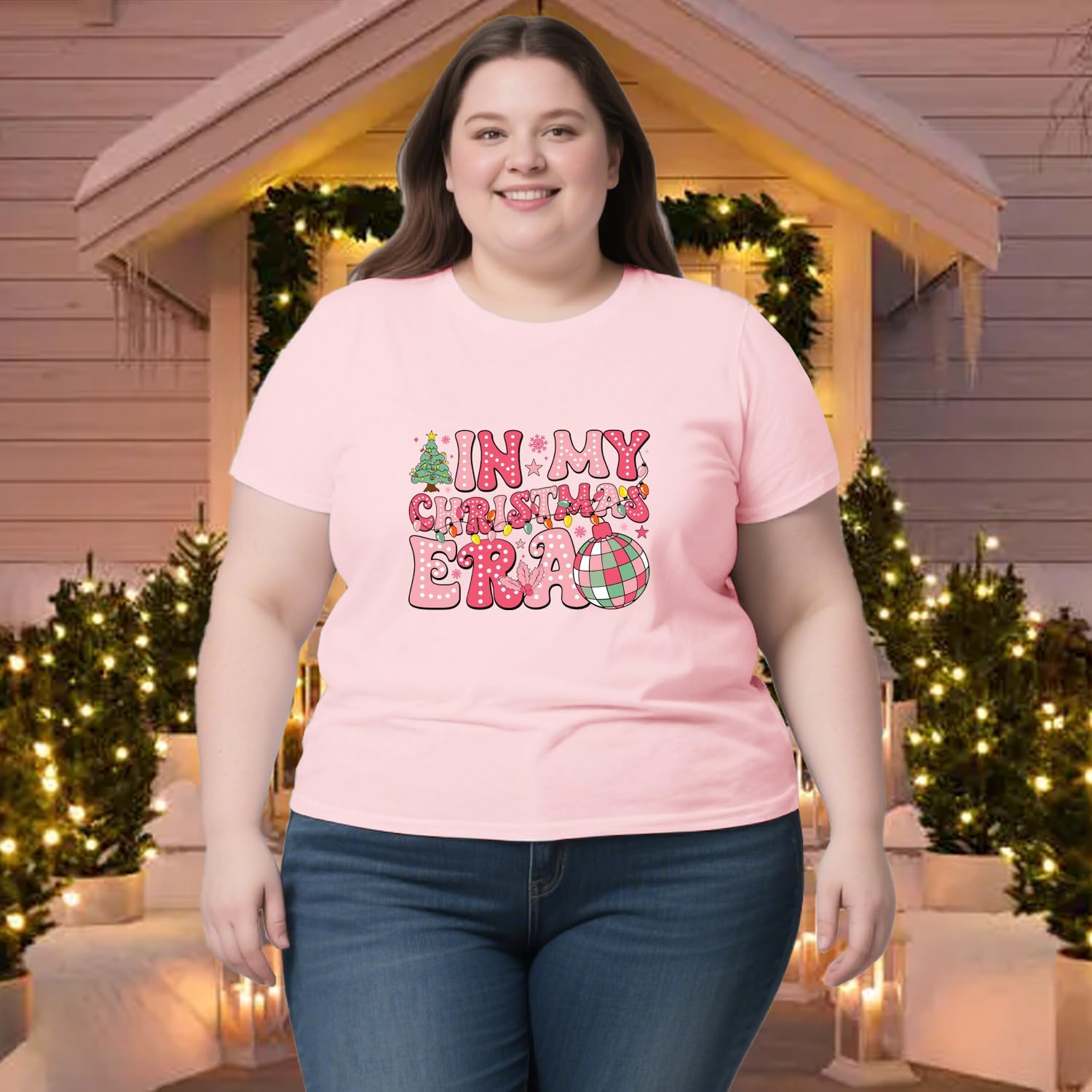 Christmas Plus Size Shirts for Women in My Christmas Era T-Shirts Xmas Holiday Tee Tops - Image 4
