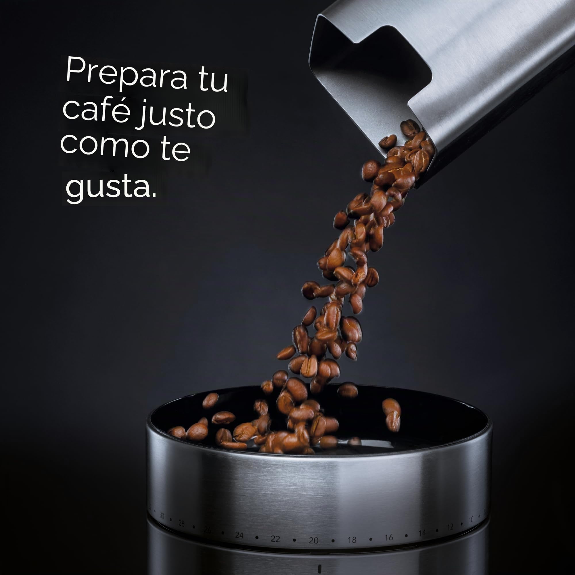 Wilfa SVART UNIFORM Molinillo de café - 41 grados de molienda, conexión digital a través de la aplicación, función de parada automática, plateado