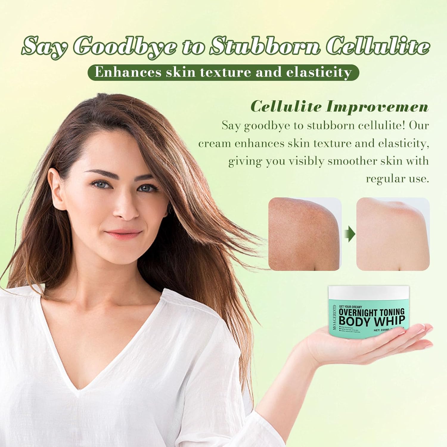 Overnight Toning Whip - Firming Body Cream (7.44 FL OZ) targets loose skin for a smoother, youthful appearance while you sleep. Ideal for enhancing your nighttime skincare routine - Image 4