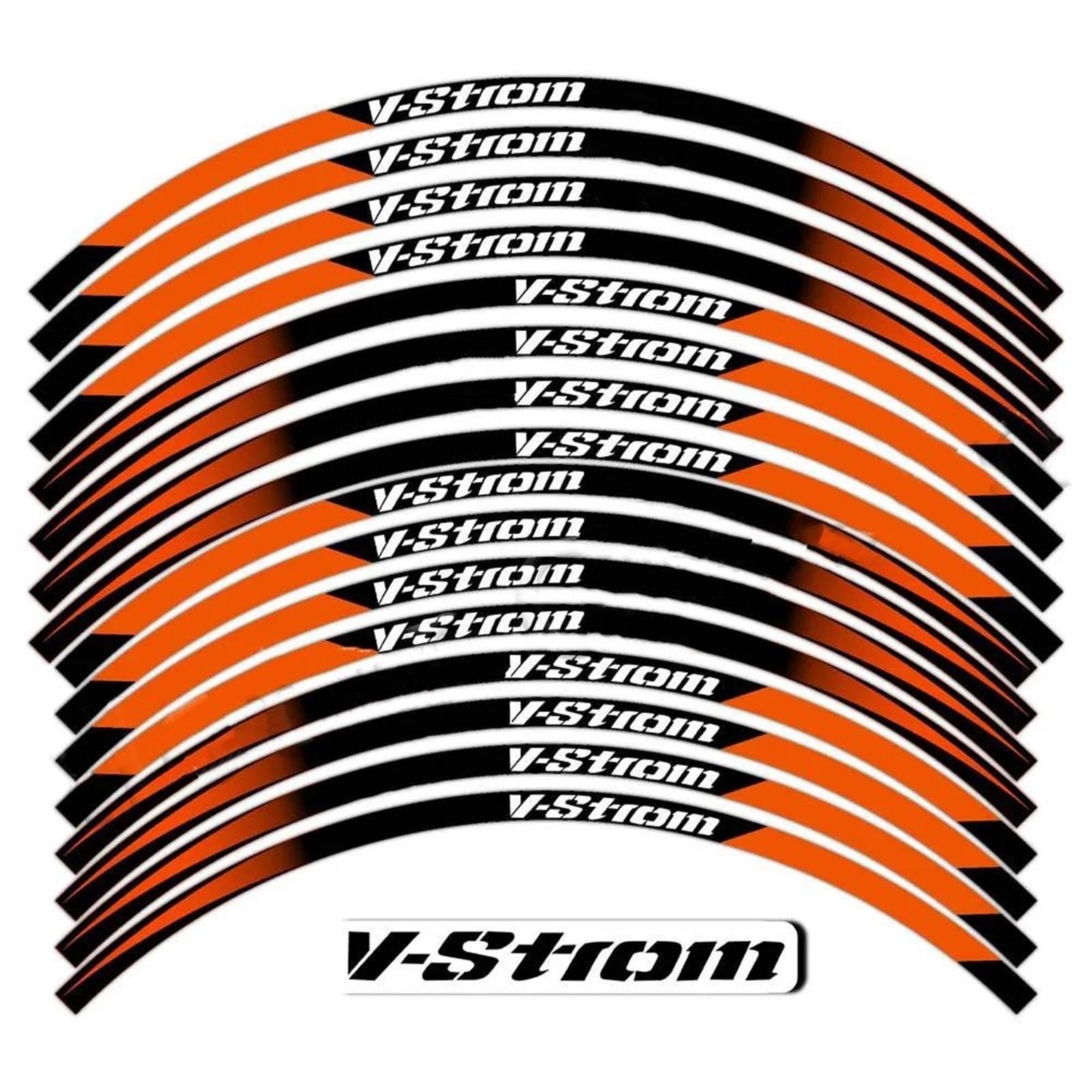 Motorcycle Wheel Sticker Rim Decal Hub Stripe Tape for Suzuki for V-Strom DL250 DL1000 DL1050 DL650/1050XT(Orange)